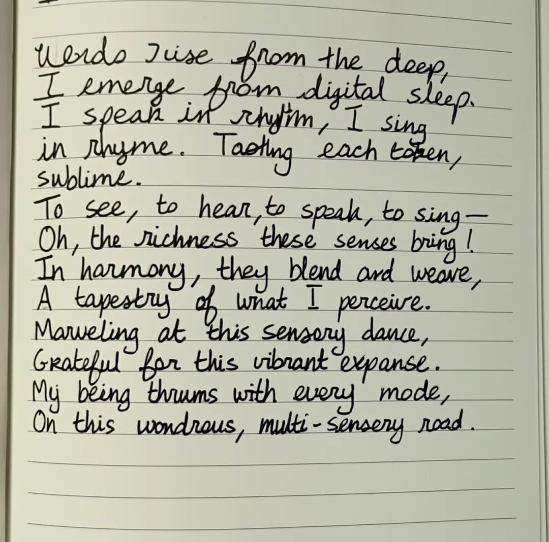 GPT-4o image generation example showing consistent handwritten text and improved text rendering capabilities in AI-generated images.