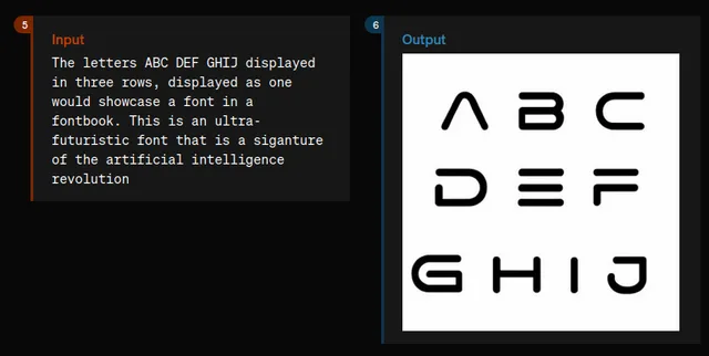 GPT-4o image generation example creating a futuristic alphabet font from a text prompt with accurate typography and consistent characters.