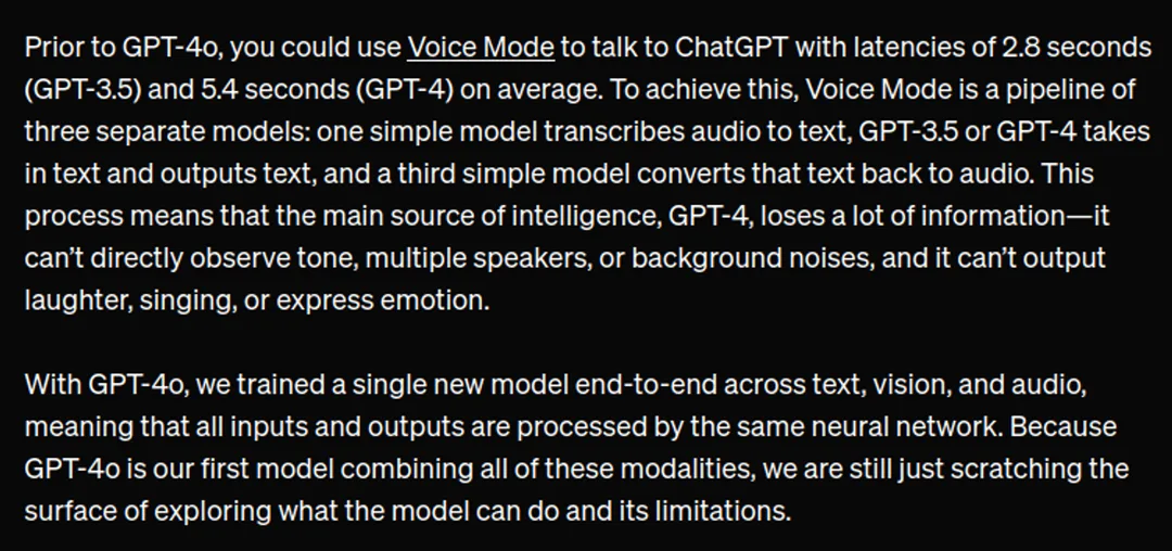 GPT-4o multimedia architecture and voice Mode Comparison
