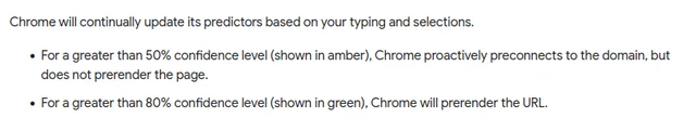 Diagram illustrating Chrome’s Speculation API confidence levels, showing how the browser uses prediction scores to proactively connect to or prefetch pages for faster navigation.
