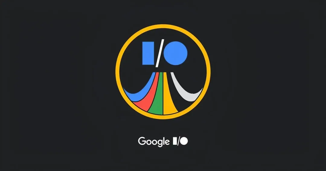 Google IO logo on a dark background